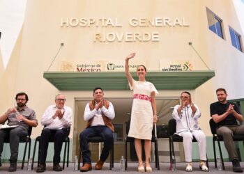 Sheinbaum inauguró Torre del Hospital General del IMSS-Bienestar en SLP