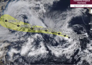 Una tormenta tropical en el pacífico mexicano
