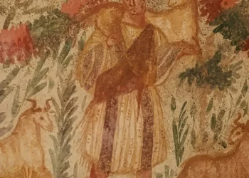 Descubren un excepcional fresco de un Jesús primitivo en una tumba del siglo III d.C.